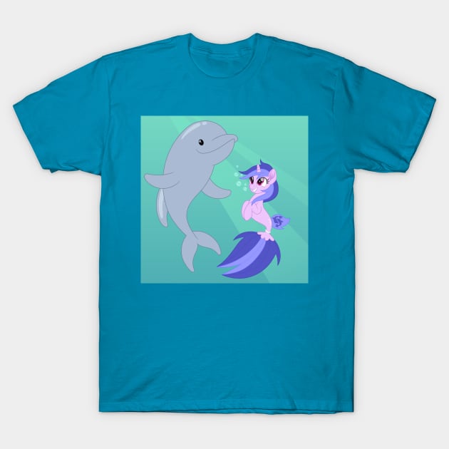 Sea Swirl seapony scene T-Shirt by CloudyGlow